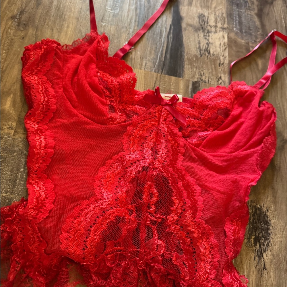Red Lace Women's Intimate Wear - Picture 2 of 6